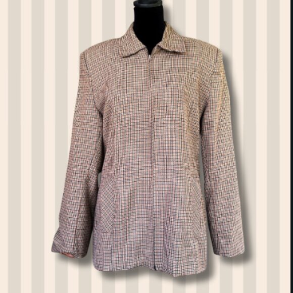 Secondhand Mia Vintage Plaid Zip Jacket - Picture 1 of 2